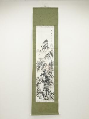 理貞筆　秋山探奇　肉筆紙本掛軸